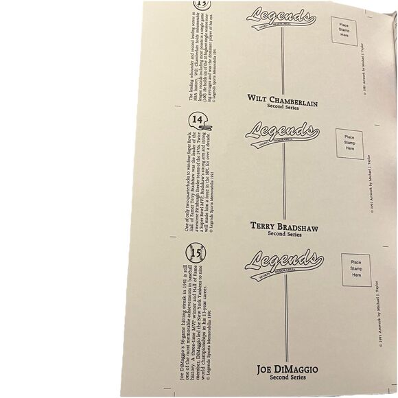 VTG 90s Legends Sports Memorabilia Magazine Lot 4 INCLUDING CARDS & POST CARDS - Picture 4 of 13